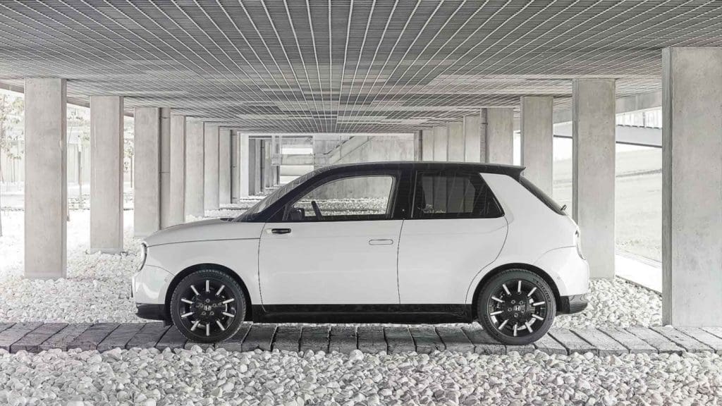 Honda e side on 