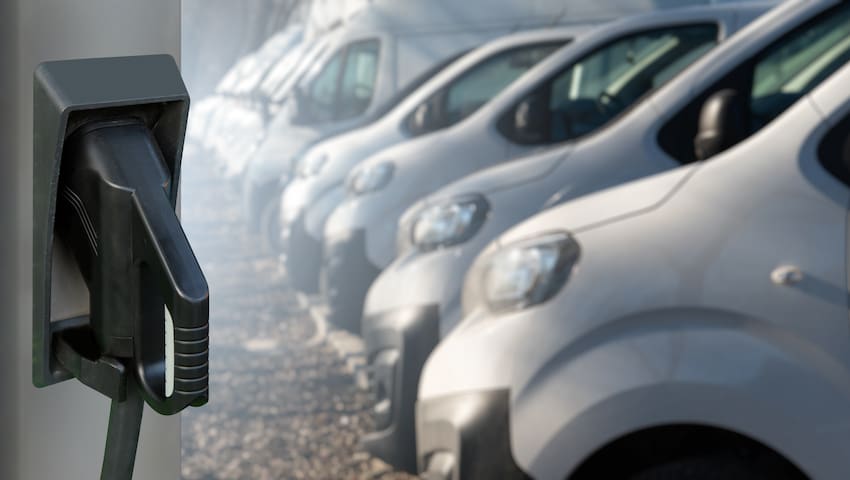 electric vehicle van truck charging plug in