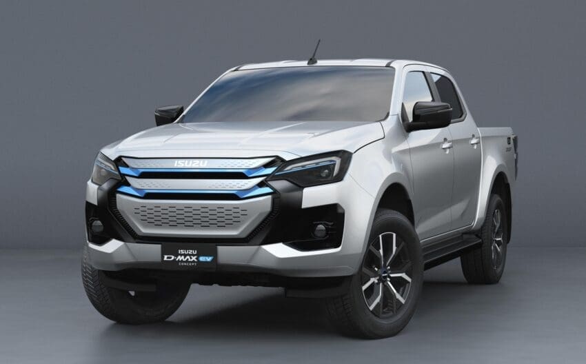 Isuzu has revealed an all-electric version of its rugged D-Max pick-up truck.