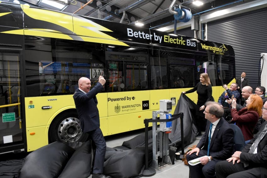 Warrington has given the public its first look at the all-electric future of the town’s bus service.