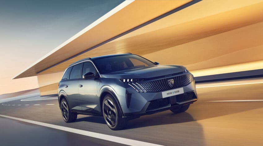 Peugeot has revealed its new E-5008 seven-seat SUV with three electric powertrains and a class-leading range.