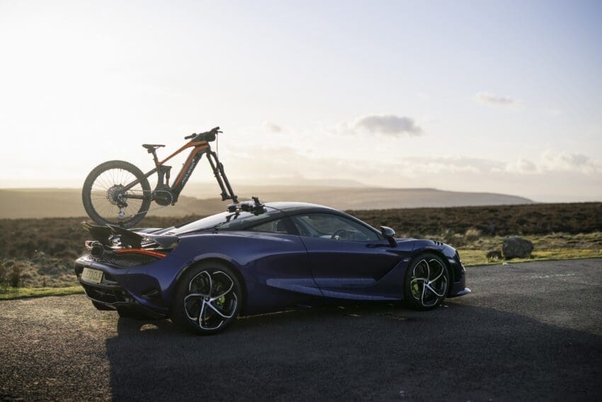 Mclaren Artura carrying McLaren electric mountain bike