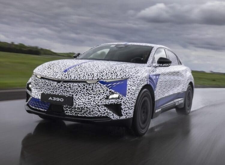 Alpine-A390-fastback-front-view-testing-camouflage