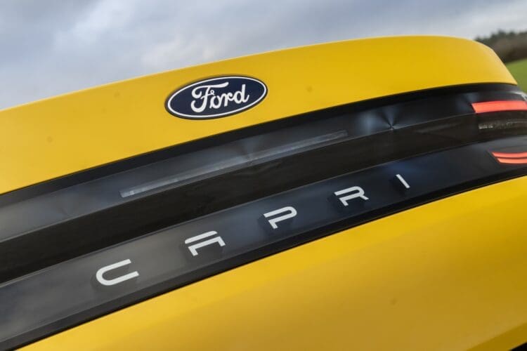 Ford Capri EV badge close-up image