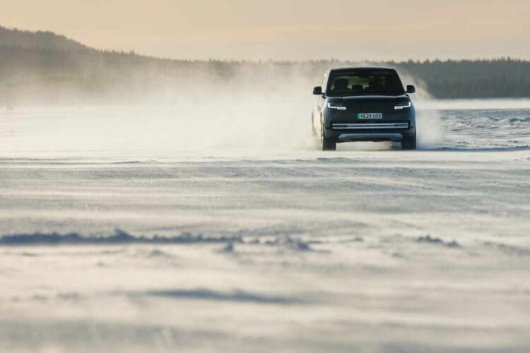 Winter testing of the Range Rover Electric in Sweden