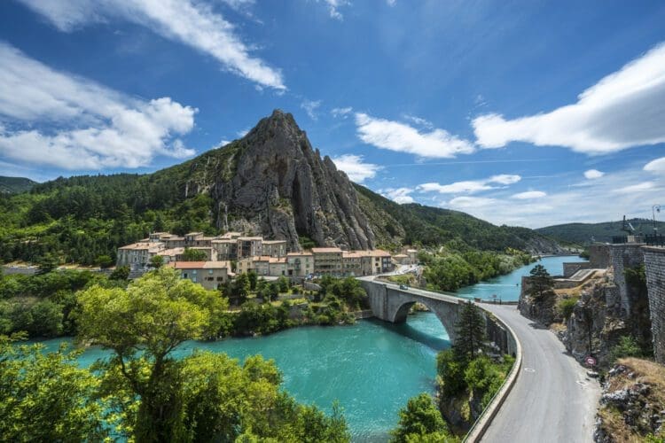 Sisteron in the alps is part of the route napoleon, one of the best ev road trips in europe