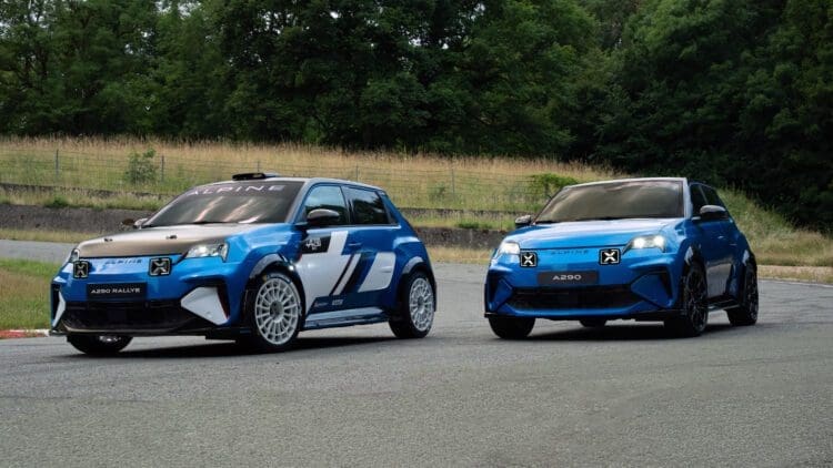 Alpine a290 rallye race car and A290 GTS road car