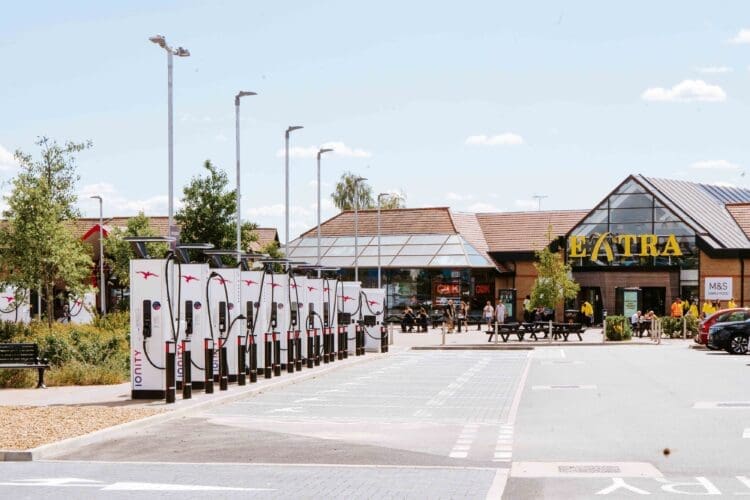Ionity chargers at extra motorway service station