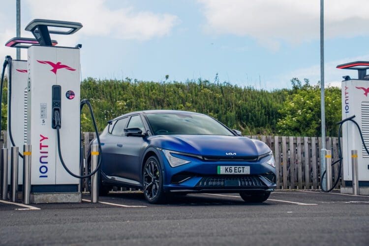 kia ev6 charging on an ionity ultra-rapid charger