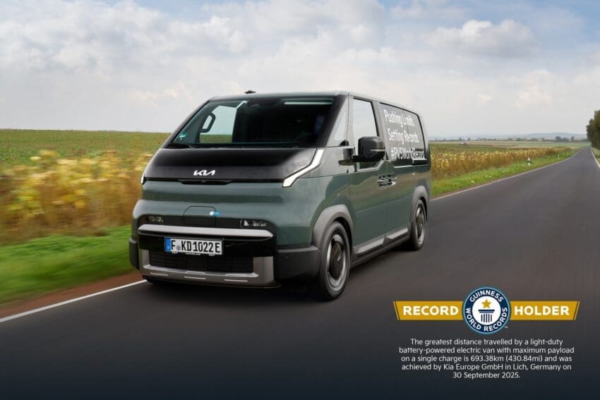 Kia PV5 sets 431-mile record for fully-laden electric van