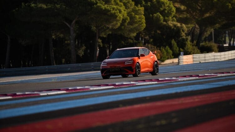 genesis GV60 Magma on track