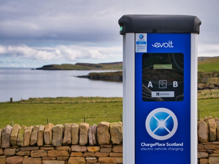 chargeplace scotland ev charger in hoswick