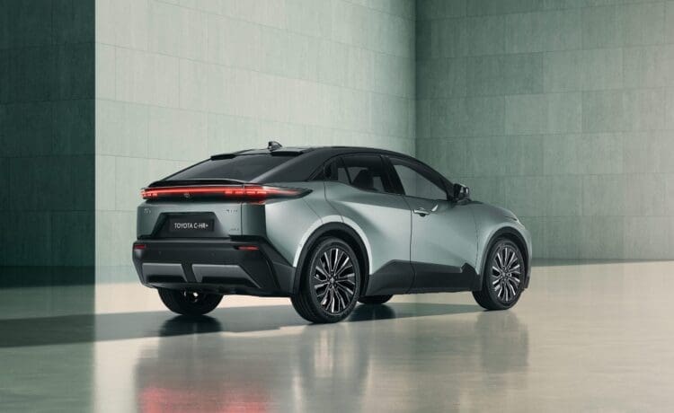 toyota c-hr+ rear view
