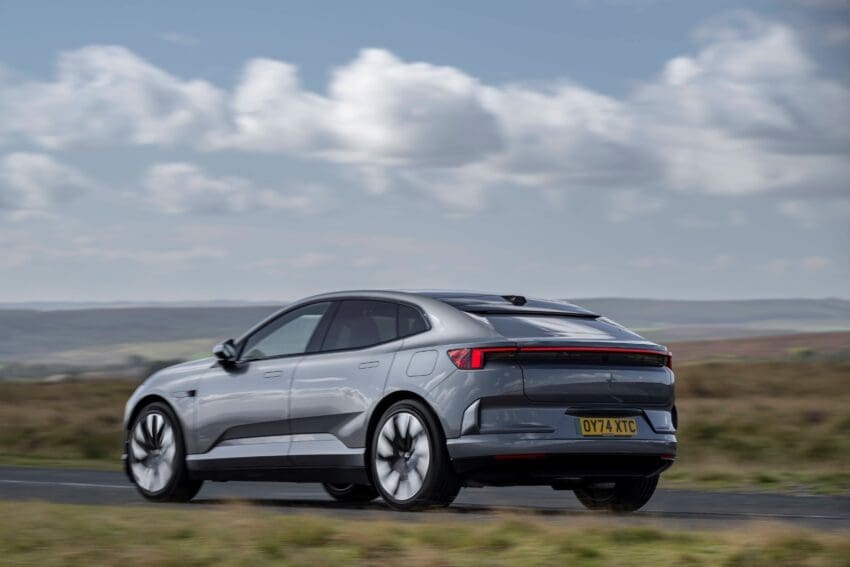 Polestar 4 Long range Dual motor in Storm grey rear view
