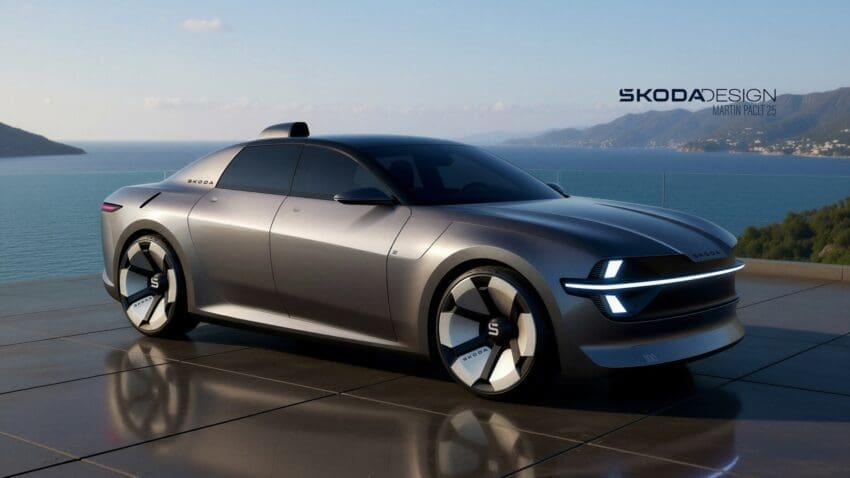 Skoda 100 EV icon reimagined