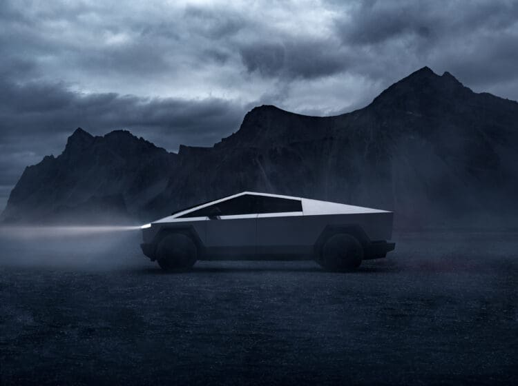 tesla cybertruck side view