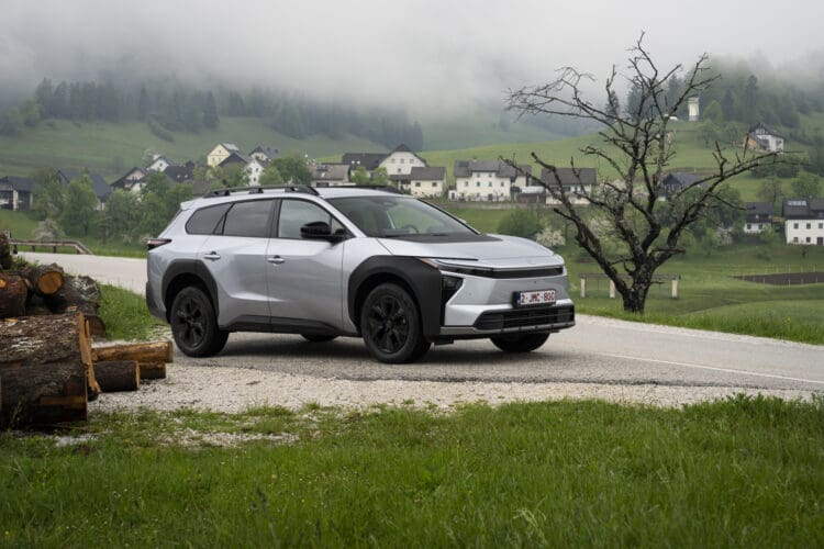 Toyota bZ4X Touring review front three-quarters