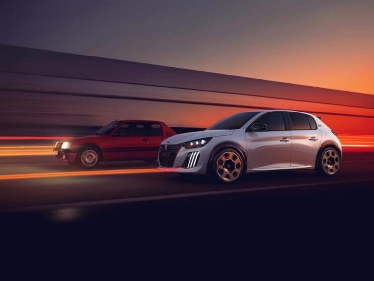Electric Peugeot E-208 GTi and its spiritual successor, the iconic 205 GTi