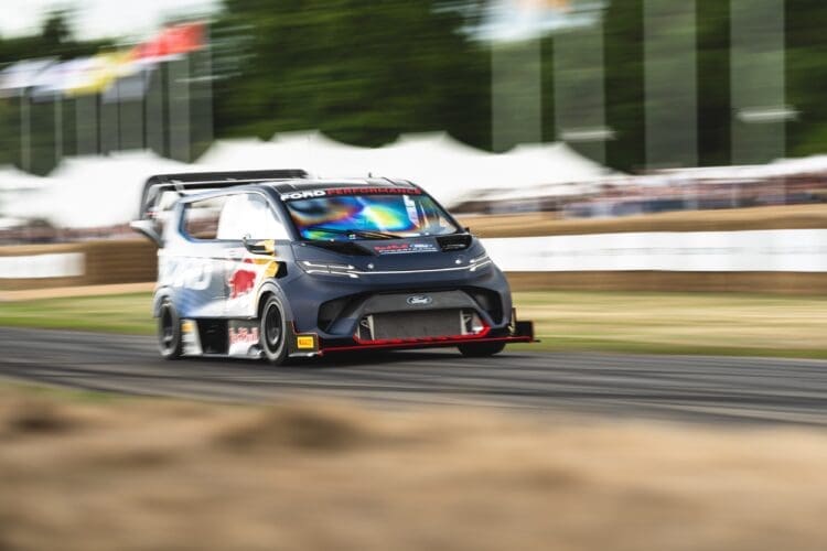 Winner of the hillclimb shootout, the Ford Supervan, at the 2024 Festival of Speed. Ph. by Jamie Bufton.