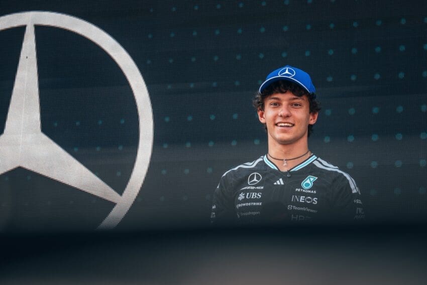 F1 championship leader on points Kimi Antonelli unveiled the Mercedes-AMG CLA 45 at the 2026 Goodwood Festival of Speed