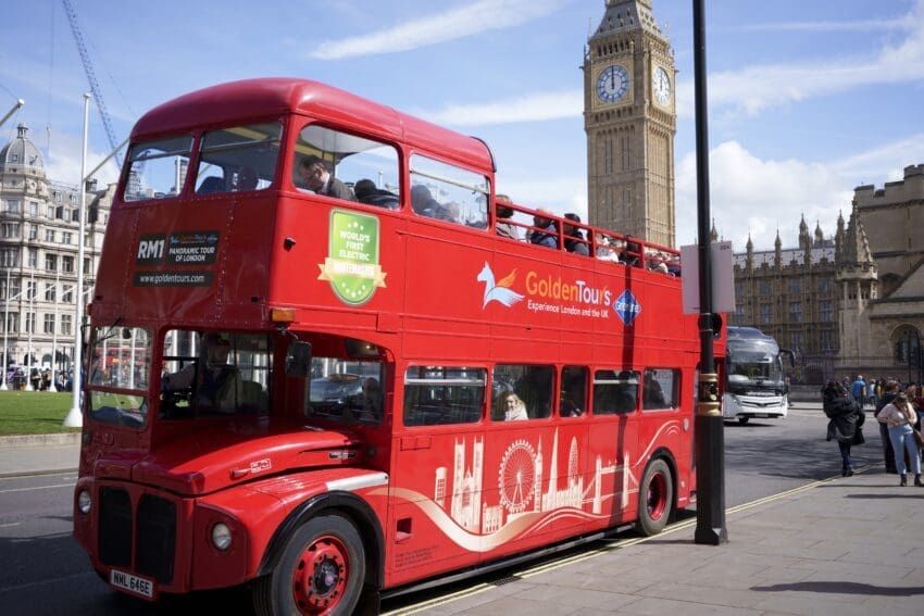 magtec electric routemaster bus for golden tours london